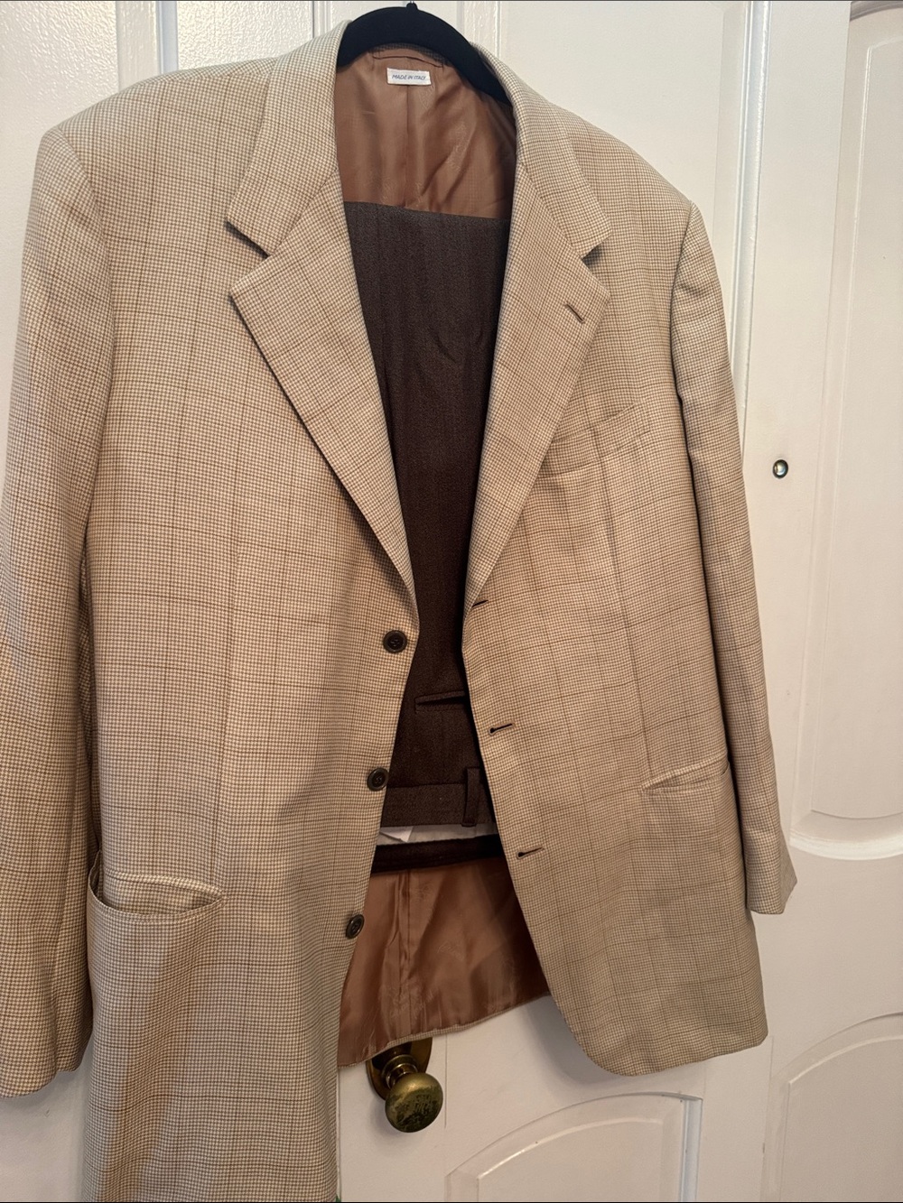 Brioni Beige Plaid Sport Coat